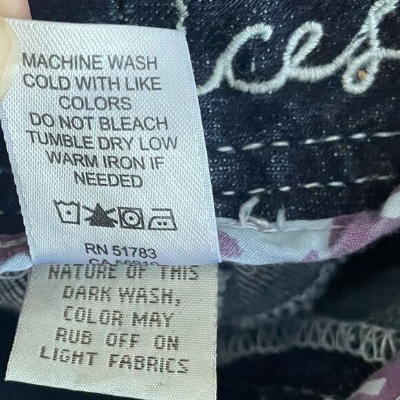 Maurices Embellished Y2K Micro Mini Whiskered Denim Jean Skirt Juniors 11/12 - Picture 8 of 13